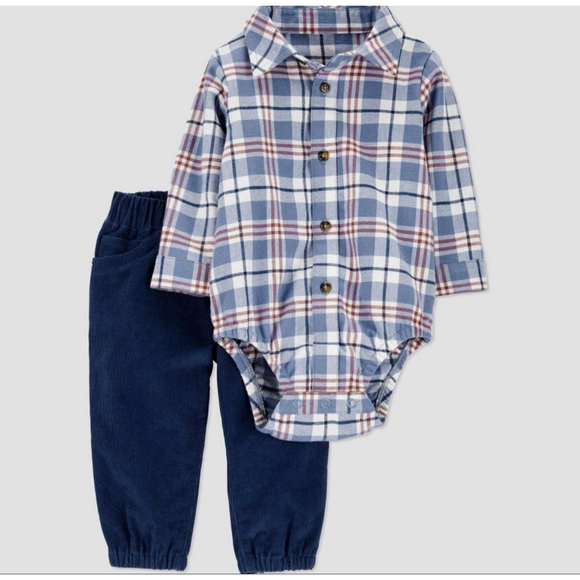 Just One You By Carter'S Other - Carters Just One You Baby Boys Two Piece Flannel/Cord Pant Set NWT Sz 12 Months